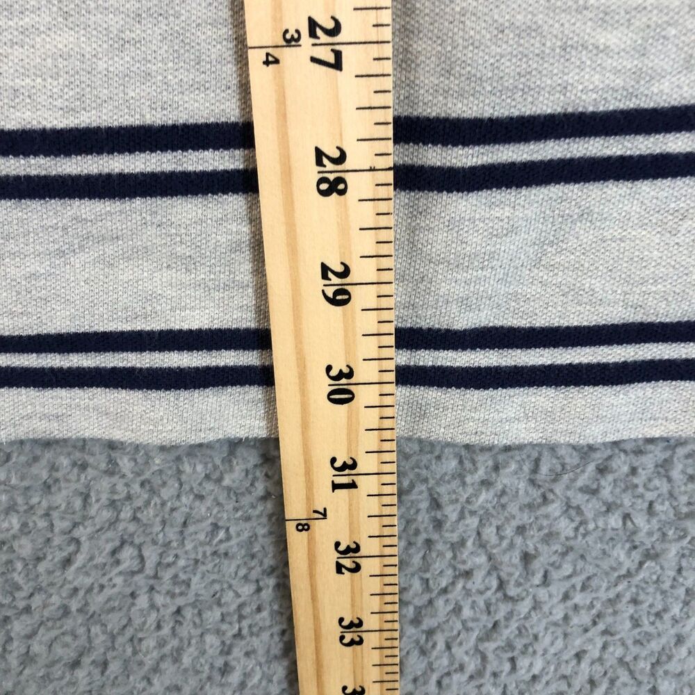 Polo Ralph Lauren Shirt Adult Medium Gray Striped Dad Pony Logo Preppy Men Slit - Picture 9 of 9